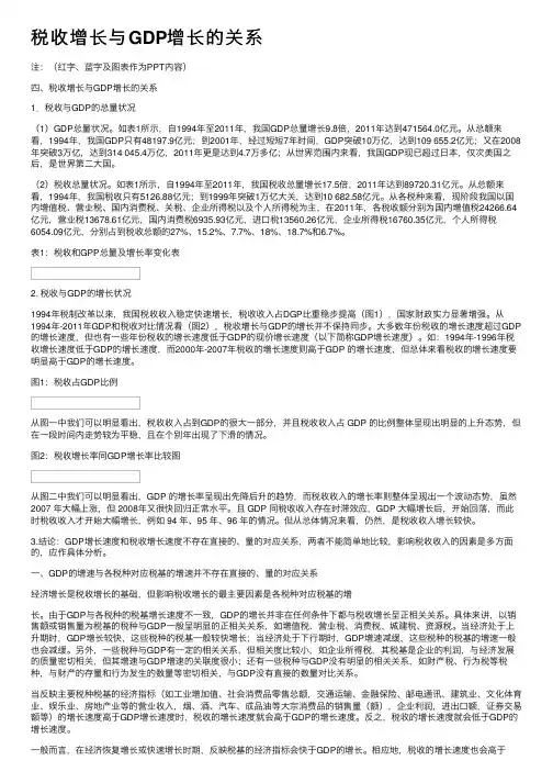 税收增长与GDP增长的关系