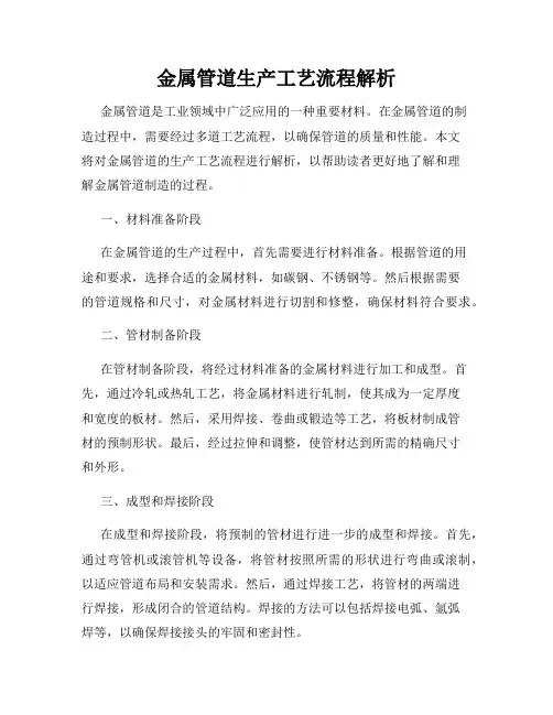 金属管道生产工艺流程解析