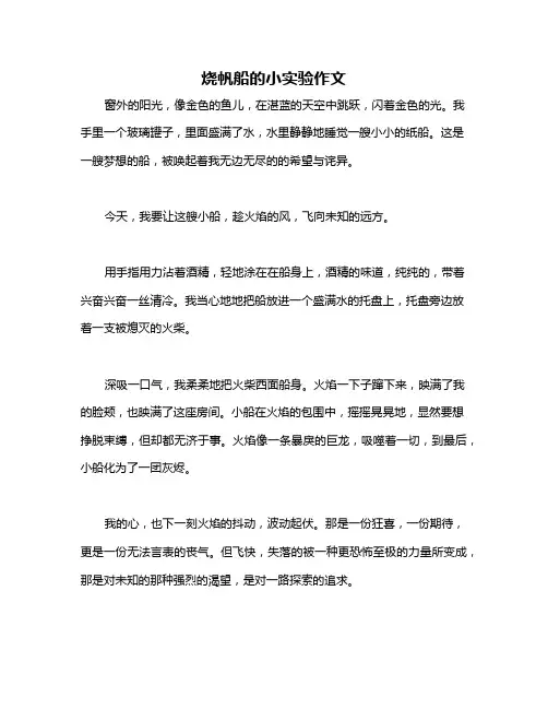 烧帆船的小实验作文