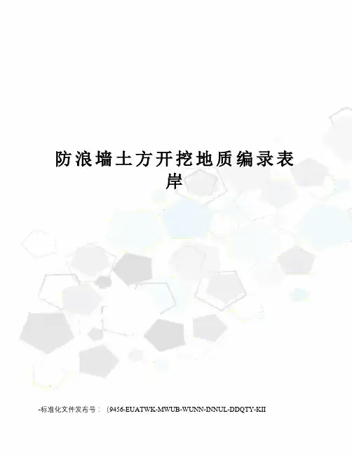 防浪墙土方开挖地质编录表岸