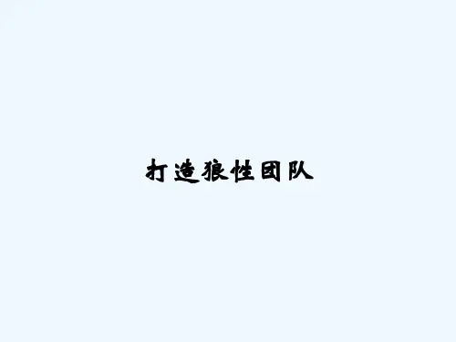 打造狼性团队 PPT