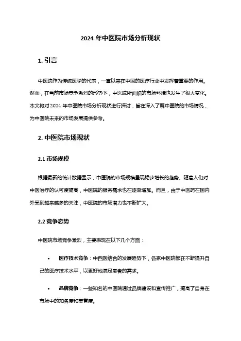 2024年中医院市场分析现状