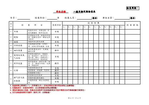 一般车辆定期检查表(详细版)