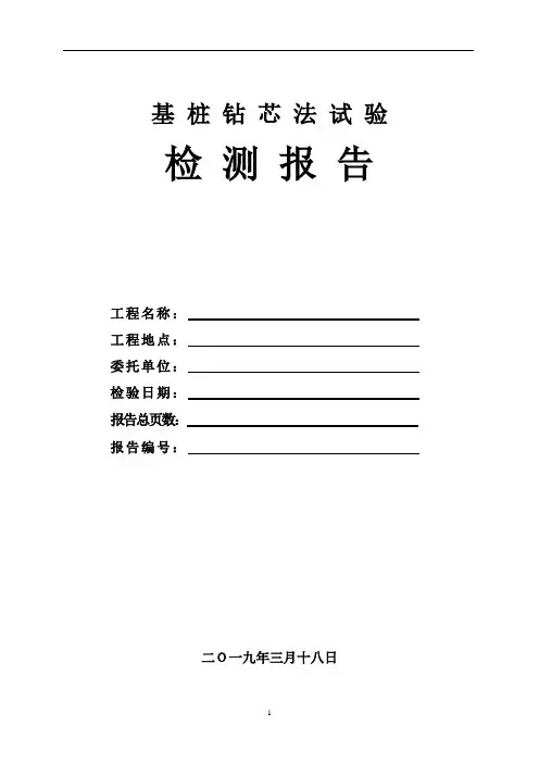 基桩钻心法试验检测报告