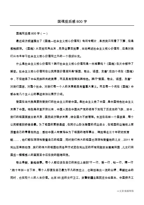 国魂观后感800字