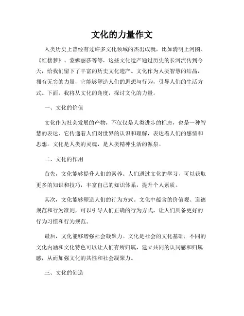 文化的力量作文