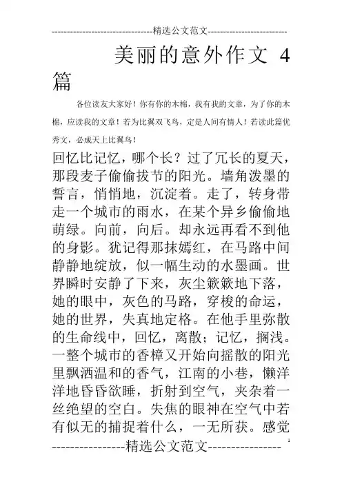 美丽的意外作文4篇