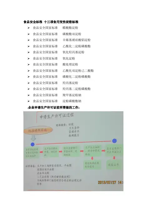 十三种食品级变性淀粉