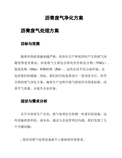 沥青废气净化方案