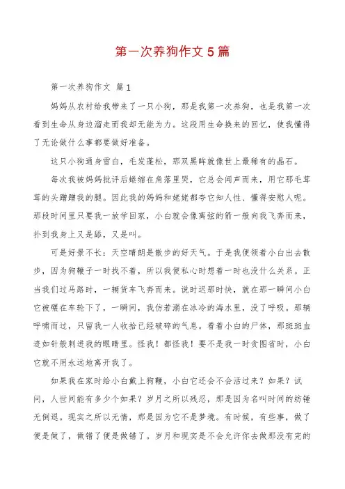 第一次养狗作文5篇