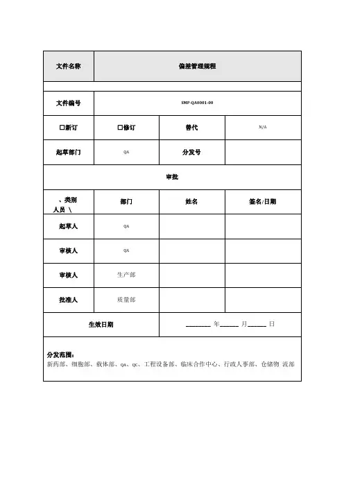 偏差管理规程