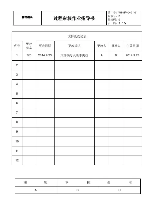 过程审核作业指导书