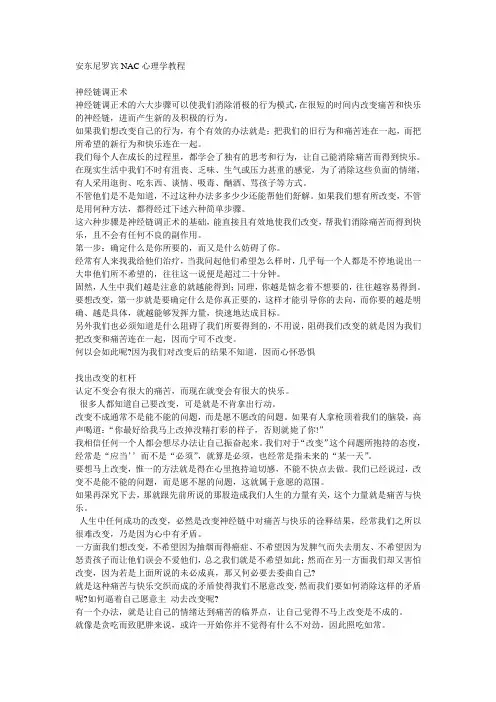 安东尼罗宾NAC心理学教程