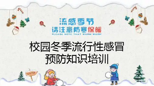 校园冬季流行性感冒预防知识培训PPT(25张)
