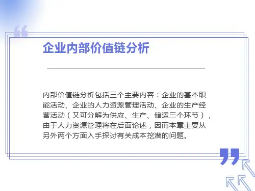 企业内部价值链分析