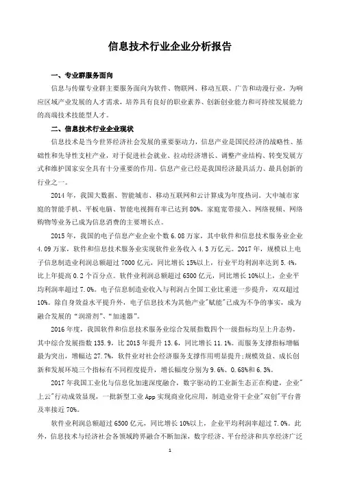 信息技术行业企业分析报告