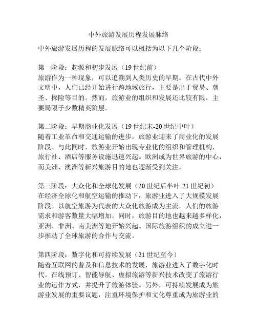 中外旅游发展历程发展脉络