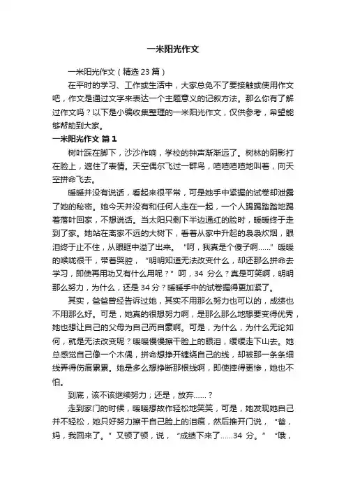 一米阳光作文