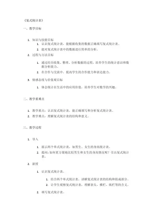 《复式统计表》精品教案