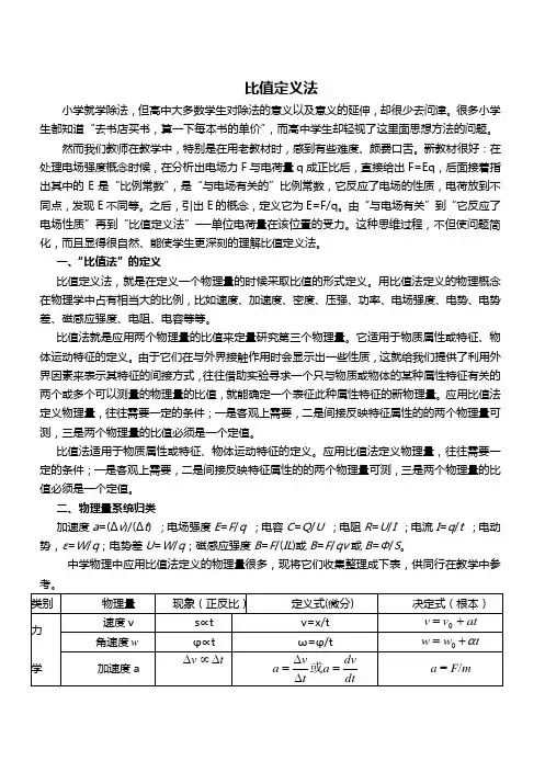 (完整版)比值定义法(好)