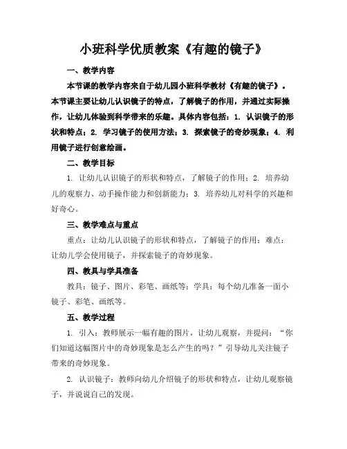 小班科学优质教案《有趣的镜子》