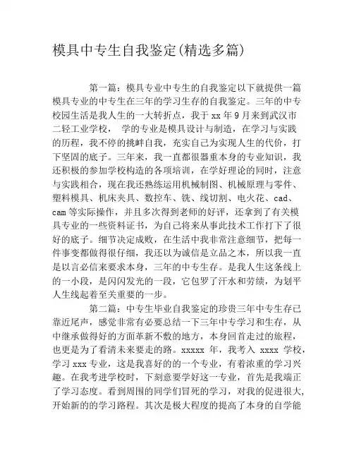 模具中专生自我鉴定(精选多篇)