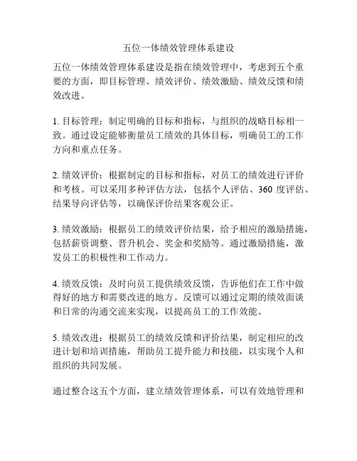 五位一体绩效管理体系建设