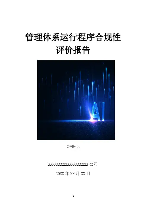 管理体系运行程序合规性评价报告