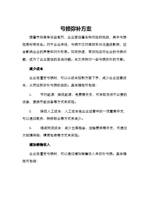 亏损弥补方案