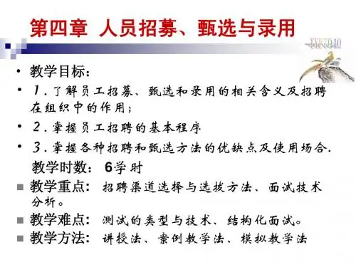 第4章 人员招聘与甄选