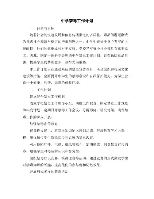 中学禁毒工作计划