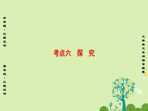 课堂新坐标山东专版2017年高考语文二轮专题复习与策略板块3现代文阅读专题9文学类文本阅读考点6探究课件