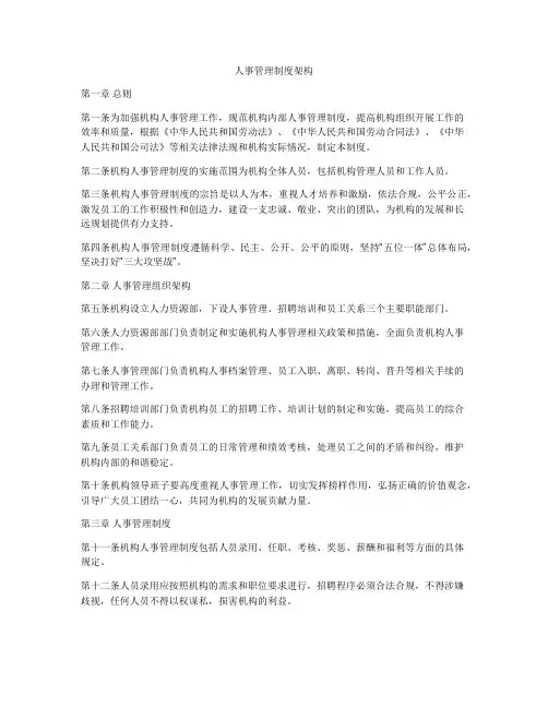 人事管理制度架构