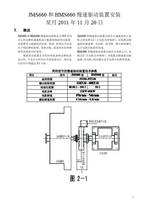 JMS660和HMS660慢速驱动装置安装
