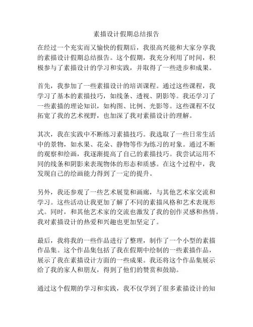 素描设计假期总结报告