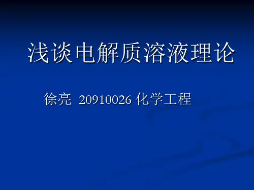 电解质溶液理论