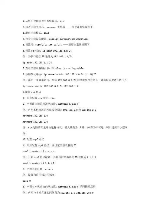 ensp命令