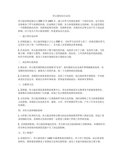 拜占庭知识点总结
