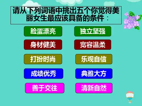 【推荐PPT】主题班会美丽女生文档