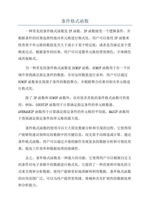 条件格式函数
