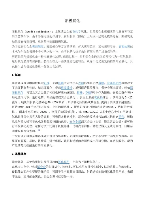 五金件表面处理之阳极