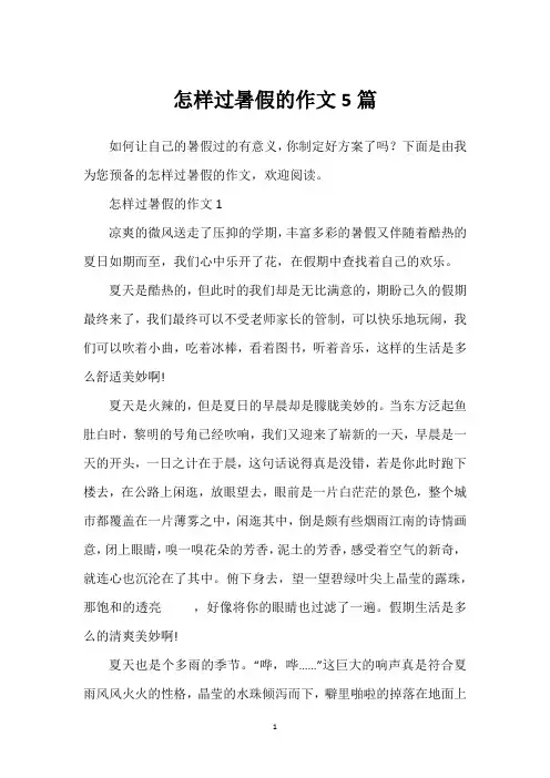 怎样过暑假的作文5篇