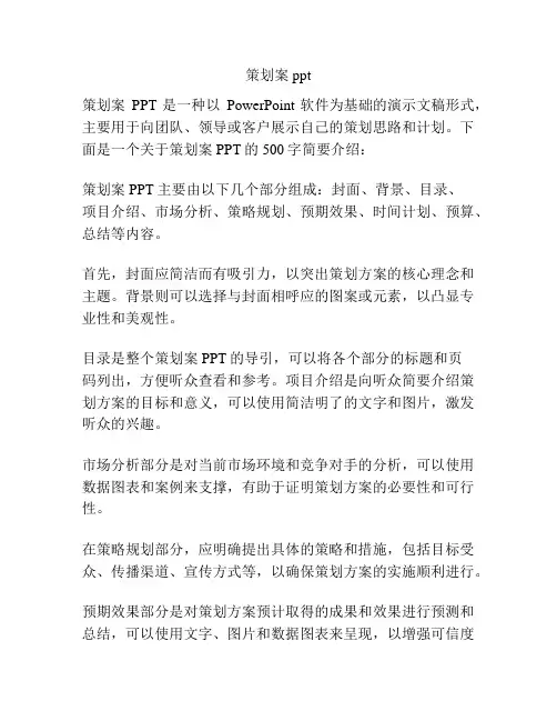 策划案ppt