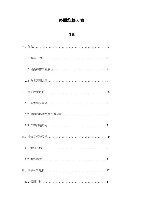 路面维修方案