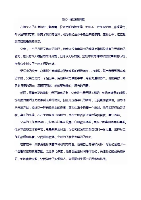 我心中的超级英雄