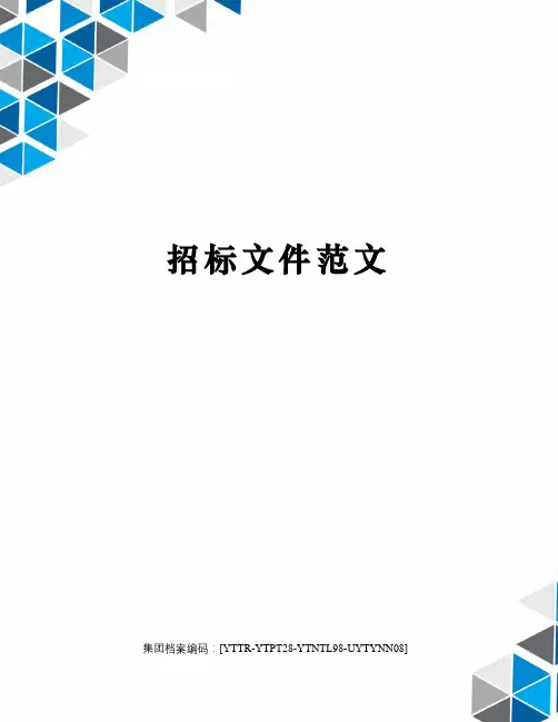 招标文件范文