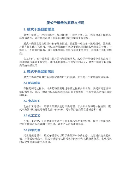 膜式干燥器的原理与应用