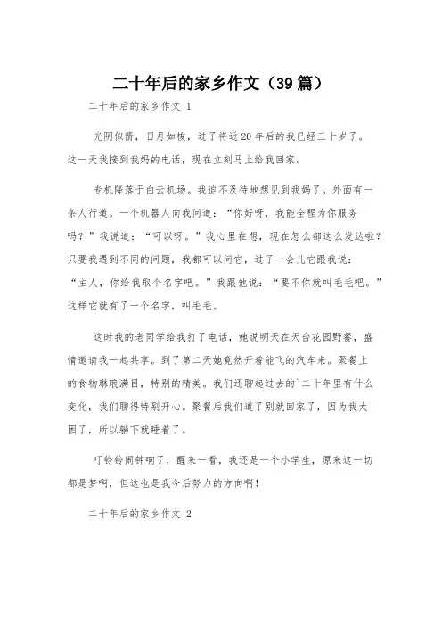 二十年后的家乡作文(39篇)