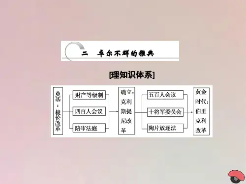 2019_2020学年高中历史专题六古代希腊、罗马的政治文明第2课卓尔不群的雅典课件人民版