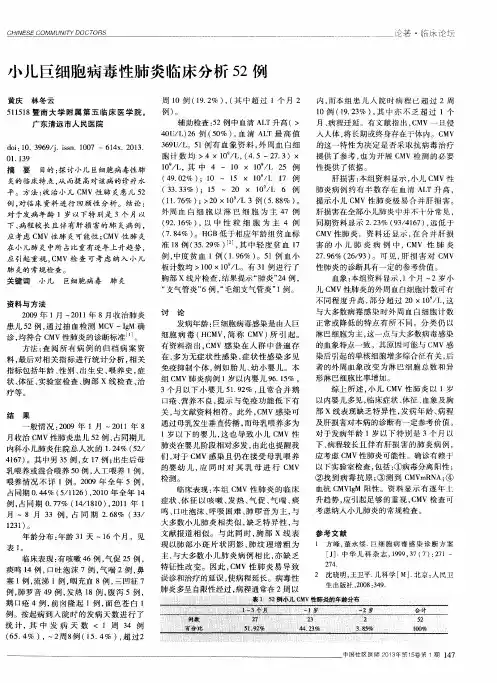 小儿巨细胞病毒性肺炎临床分析52例